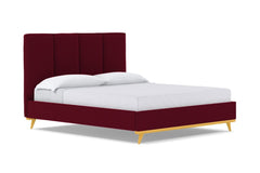 Carter Upholstered Velvet Bed :: Leg Finish: Natural / Size: Queen Size