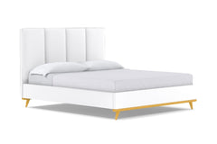 Carter Upholstered Velvet Bed :: Leg Finish: Natural / Size: King