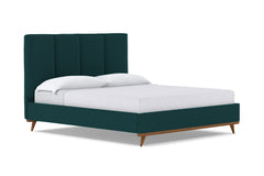Carter Upholstered Velvet Bed :: Leg Finish: Pecan / Size: King