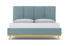 Carter Upholstered Velvet Bed :: Leg Finish: Natural / Size: Queen Size