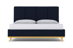 Carter Upholstered Velvet Bed :: Leg Finish: Natural / Size: King