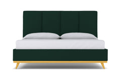 Carter Upholstered Velvet Bed :: Leg Finish: Natural / Size: King