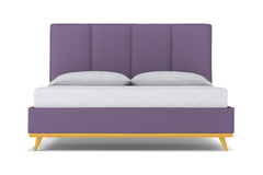 Carter Upholstered Velvet Bed :: Leg Finish: Natural / Size: Queen Size