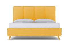 Carter Upholstered Velvet Bed :: Leg Finish: Natural / Size: Queen Size