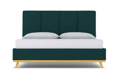 Carter Upholstered Velvet Bed :: Leg Finish: Natural / Size: Queen Size