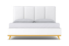 Carter Upholstered Velvet Bed :: Leg Finish: Natural / Size: Queen Size