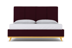 Carter Upholstered Velvet Bed :: Leg Finish: Natural / Size: Full Size