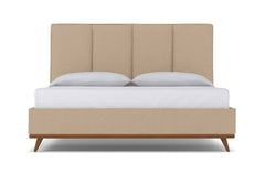Carter Upholstered Bed :: Leg Finish: Pecan / Size: Queen Size