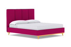 Carter Upholstered Velvet Bed :: Leg Finish: Natural / Size: King