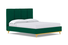 Carter Upholstered Velvet Bed :: Leg Finish: Natural / Size: Full Size