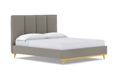 Carter Upholstered Velvet Bed :: Leg Finish: Natural / Size: Full Size