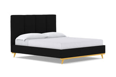 Carter Upholstered Velvet Bed :: Leg Finish: Natural / Size: King