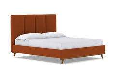 Carter Upholstered Bed :: Leg Finish: Pecan / Size: Queen Size