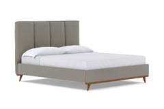 Carter Upholstered Velvet Bed :: Leg Finish: Pecan / Size: Full Size