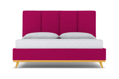 Carter Upholstered Velvet Bed :: Leg Finish: Natural / Size: Full Size