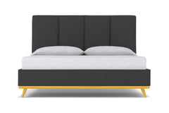 Carter Upholstered Velvet Bed :: Leg Finish: Natural / Size: King