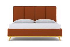 Carter Upholstered Velvet Bed :: Leg Finish: Natural / Size: Full Size
