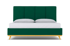 Carter Upholstered Velvet Bed :: Leg Finish: Natural / Size: California King