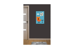 TURQUOISE ROOM WITH CAT by Donna Mibus