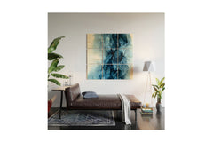 Deep Blue Flowing Water Abstract Painting Wall Mural by Elizabeth Karlson