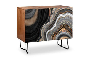 Elegant Black Marble With Gold Credenza by Utart