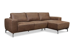 Harlow 2pc Leather Sectional Sofa :: Configuration: RAF - Chaise on the Right