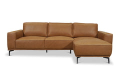 Harlow 2pc Leather Sectional Sofa :: Configuration: RAF - Chaise on the Right