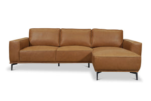 Harlow 2pc Leather Sectional Sofa :: Configuration: RAF - Chaise on the Right