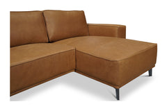Harlow 2pc Leather Sectional Sofa :: Configuration: RAF - Chaise on the Right