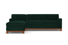 Harrison Ave 2pc Sleeper Sectional :: Leg Finish: Pecan / Configuration: LAF - Chaise on the Left / Sleeper Option: Memory Foam Mattress