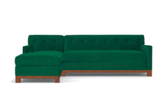 Harrison Ave 2pc Sleeper Sectional :: Leg Finish: Pecan / Configuration: LAF - Chaise on the Left / Sleeper Option: Memory Foam Mattress