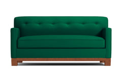 Harrison Ave Twin Size Sleeper Sofa :: Leg Finish: Pecan / Sleeper Option: Deluxe Innerspring Mattress