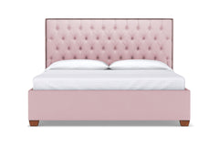 Huntley Drive Upholstered Bed :: Leg Finish: Pecan / Size: King