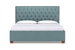 Huntley Drive Upholstered Bed :: Leg Finish: Pecan / Size: Full Size