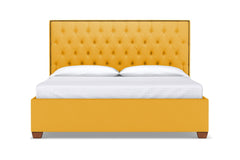 Huntley Drive Upholstered Bed :: Leg Finish: Pecan / Size: King