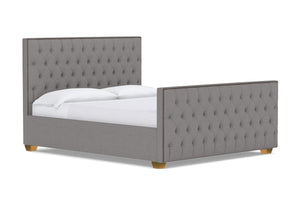 Huntley Tufted Upholstered Bed :: Leg Finish: Natural / Size: Full Size