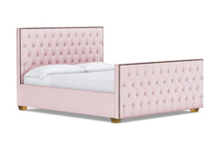 Huntley Tufted Upholstered Bed :: Leg Finish: Natural / Size: Full Size