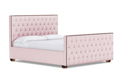 Huntley Tufted Upholstered Bed :: Leg Finish: Pecan / Size: Queen Size