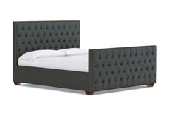 Huntley Tufted Upholstered Bed :: Leg Finish: Pecan / Size: Full Size