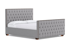 Huntley Tufted Upholstered Bed :: Leg Finish: Pecan / Size: Queen Size