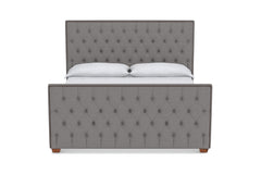 Huntley Tufted Upholstered Bed :: Leg Finish: Pecan / Size: Full Size