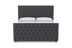 Huntley Tufted Upholstered Bed :: Leg Finish: Pecan / Size: Queen Size