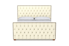 Huntley Tufted Upholstered Bed :: Leg Finish: Pecan / Size: Full Size