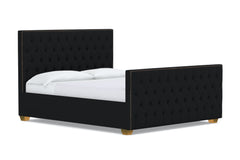 Huntley Tufted Upholstered Bed :: Leg Finish: Natural / Size: Queen Size