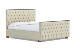 Huntley Tufted Upholstered Bed :: Leg Finish: Pecan / Size: Full Size
