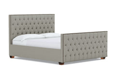 Huntley Tufted Upholstered Bed :: Leg Finish: Pecan / Size: King