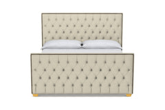 Huntley Tufted Upholstered Bed :: Leg Finish: Natural / Size: Full Size