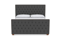 Huntley Tufted Upholstered Bed :: Leg Finish: Pecan / Size: Full Size
