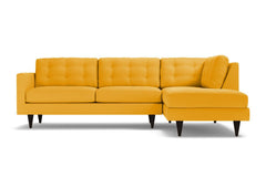 Logan 2pc Velvet Sectional Sofa :: Leg Finish: Espresso / Configuration: RAF - Chaise on the Right