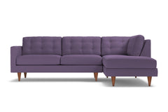 Logan 2pc Velvet Sectional Sofa :: Leg Finish: Pecan / Configuration: RAF - Chaise on the Right